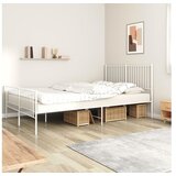  Metalni okvir kreveta uzglavlje i podnožje bijeli 150 x 200 cm - Bijela 150 x 200 cm s uzglavljem i podnožjem | shoptok.hr