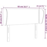  Uzglavlje s ušima svjetlosivo 83x23x78/88 cm od tkanine | shoptok.hr