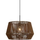 QAZQA Hanglamp zwart met bruine papieren touw kap 50/50/30 - Combi 1 Cene