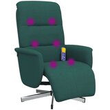 vidaXL Masažni naslanjač z oporo za noge temno zeleno blago | Shoptok.si