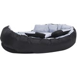 vidaXL Dvostrani perivi jastuk za pse sivo-crni 110 x 80 x 23 cm | shoptok.hr
