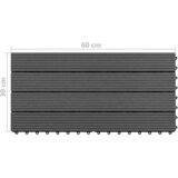  Pločice za decking 6 pcs Crna 60 x 30 cm Drvoplastična smjesa | shoptok.hr