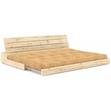 Karup Design Senf žuta/svjetlo smeđa sklopiva sofa od samta 196 cm Base – | shoptok.hr