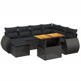 Maison Chic Seti vrtnega pohištva - Vrtna garnitura - Vrtni pohištvo set 8-delna z blazinami črn poli ratan, (21800253) | Shoptok.si