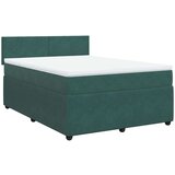 vidaXL Box spring postelja z vzmetnico temno zelen 140x190 cm žamet | Shoptok.si