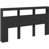 Ormarić za uzglavlje s LED svjetlima crni 180 x 17 x 102 cm | shoptok.hr