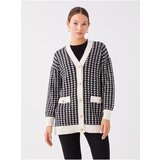 LC Waikiki Women's V-Neck Patterned Long Sleeve Knitwear Cardigan Cene