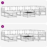  Set vanjskih sofa 8 pcs Bijela i krem | shoptok.hr