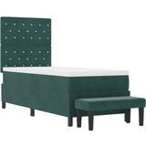  Postelja z vzmetnico z vzmetnico Temno zelena 80 x 200 cm Žamet, (5000128247) | Shoptok.si