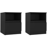  Nočna omarica 2 kosa črna 40x40x50 cm iverna plošča, (20624032) | Shoptok.si