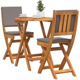 Bistro set s jastukom 3 pcs Prirodna nafta Čvrsto drvo akacije | shoptok.hr