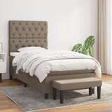 The Living Store Box spring postelja z vzmetnico taupe 80x200 cm blago - Box Spring Postelja, (21513828) Cene