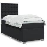 Maison Chic Box spring postelja - Vzmetna postelja z vzmetnico črna 90x200 cm umetno usnje SL11793, (21905484) | Shoptok.si