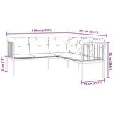  Set vrtnih sofa s jastucima crni od čelika i tekstilena | shoptok.hr