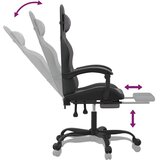  Gaming stol z oporo za noge črno in sivo umetno usnje, (21378447) | Shoptok.si