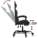  Igraća stolica od umjetne kože s osloncem za noge Crna i siva | shoptok.hr