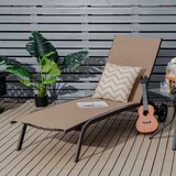  Nastavljiv jeklen ležalnik s kolesi za zunanjo uporabo - rjav | Shoptok.si
