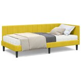 vidaXL Kutni okvir kreveta s madracem Žuta 90 x 190 cm Baršun | shoptok.hr