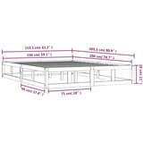  Okvir za krevet od masivnog drva boja meda 150x200 cm veliki | shoptok.hr