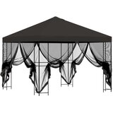  Vrtni gazebo s stranskimi stenami 3 x 3 m Antracit, (5000234204) | Shoptok.si
