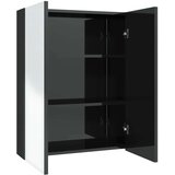 vidaXL Kopalniška omarica z ogledalom 60x15x75 cm MDF sijoče črna | Shoptok.si