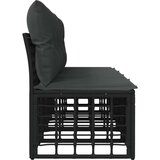  4-sedežni vrtni sofa brez naslonov 4 pcs Črna poli ratan, (5000240782) | Shoptok.si