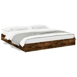 vidaXL Posteljni okvir s predali dimljen hrast 180x200 cm inž. les | Shoptok.si