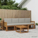  Set vanjskih sofa 5 pcs Prirodna i svjetlosiva Poliester | Eponuda.com
