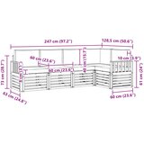  Set vanjskih sofa 5 pcs Bijela i krem 247 x 128,5 x 73 cm | Eponuda.ba