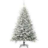 vidaXL Umjetna predsvetljena božićna jelka s kompletom kroglica Zelena | Shoptok.si