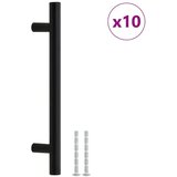  Ručke za ormarić 10 kom crne 128 mm od nehrđajućeg čelika | shoptok.hr