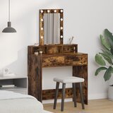 vidaXL Dimljeni hrast Konstruirano drvo 79 x 41 x 140 cm Ogledalo Cijene
