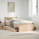 vidaXL Posteljni okvir brez vzmetnice 90x190 cm trdna borovina Cene