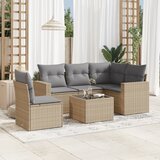 vidaXL 6-dijelni set vrtnih sofa s jastucima bež od poliratana Cijene