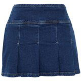 Trendyol Dark Blue Pleated Mini Denim Skirt | Shoptok.si