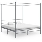  Okvir za krevet s nadstrešnicom sivi metalni 200 x 200 cm | shoptok.hr
