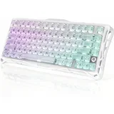 mercury K1 lite 75% wireless mechanical gaming keyboard crystal aurora/hot-swap/shine-through keycaps/bsun linear switches