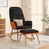  Stolica za ljuljanje od tkanine s osloncem za noge crna | shoptok.hr