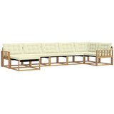 vidaXL Zunanja garnitura za sedenje z blazino 7 pcs Bela in krem, (5000280411) | Shoptok.si