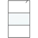 Pregrada za tuš crna 115 x 195 cm s napola mutnim staklom ESG | Eponuda.ba