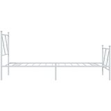 Metalni okvir kreveta uzglavlje i podnožje bijeli 75x190 cm | shoptok.hr