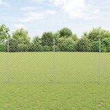 vidaXL Ograda od lančanih veza s 20 U stupova Srebrna 1.5x10 m Čelik | shoptok.hr