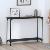 vidaXL Konzolna stolica s policom Crni hrast 101 x 30.5 x 75 cm Cijene