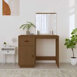 vidaXL Toaletni stolić s LED svjetlom boja meda 95x50x133,5cm borovina | shoptok.hr