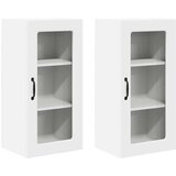 vidaXL Stenska kuhinjska omarica s polico 2 pcs Bela 40 x 31 x 80 cm | Shoptok.si