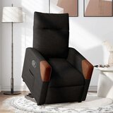  Naslonjač na podizanje od tkanine crni | shoptok.hr