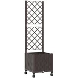  Vrtni saksija s rešetkom i kotačima Smeđa 40 x 40 x 146 cm PP | shoptok.hr