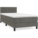 Box spring krevet s madracem tamnosivi 100x200 cm baršunasti | shoptok.hr