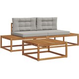  Set vanjskih sofa s jastukom 3 Komad Prirodna i svijetlo siva | shoptok.hr