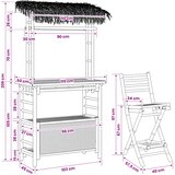  Vanjski bar stol i stolice 3 kom. 2-sjedala Prirodna Bambus Smeđa 110 x 55 x 209 cm | shoptok.hr